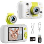 Kids Camera Toys for 3 4 5 6 7 8 9 10 11 12 Year Old Girls/Boys,Kids Digital Camera for Toddler,Christmas Birthday Festival Gifts for Kids,Video Selfie Camera for Kids with 32GB TF Card