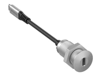 Vivolink - Usb-Kabel - 24 Pin Usb-C (Hann) Til 24 Pin Usb-C (Hunn) Desk Socket - Usb 3.2 Gen 2 - 5 - 20 V - 5 A - 30 Cm - 4K 30Hz Støtte - Grå