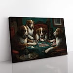 Big Box Art Cassius Marcellus Coolidge Dogs Playing Poker Canvas Wall Art Print Ready to Hang Picture, 76 x 50 cm (30 x 20 Inch), Multi-Coloured