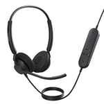 Jabra Engage 40 Wired Stereo Headset with Inline Call Control, Noise-Cancelling 2-Mic Technology, and USB-A Cable - works with all leading Unified communications platforms such as Zoom, Unify - Black