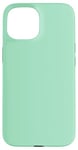 Coque pour iPhone 15 Couleur vert écume de mer simple