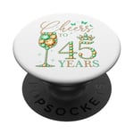 Félicitations à la reine de 45 ans, 45 ans, 45e anniversaire PopSockets PopGrip Adhésif