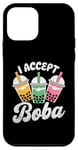 Coque pour iPhone 12 mini J'accepte le thé à bulles Boba Milk Tea Boba Pearl Lover