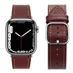 Tasikar Compatible pour Bracelet Apple Watch 49mm 45mm 44mm 42mm 41mm 40mm 38mm, Cuir Véritable Bracelet Compatible avec iWatch Ultra SE Séries 9 8 7 6 5 4 3 2 (38/40/41mm, Vin Rouge)