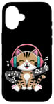 Coque pour iPhone 16 Music Cats Musical Note Outfit For Musicians Headphone Cat