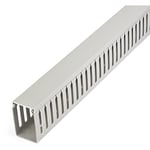 Rails de gestion de câbles avec emplacements parallèles 198,1 cm - Kit de cache de câble réseau - Système de conduits de fil mural à fente - Canal anti-cernes de cordon - Canal de câblage de montage en surface PVC certifié UL (CBMWD5075)