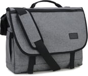 Sacoche Ordinateur,Résistant À L'eau Sacoche Pc Portable 17 Pouces Sac Bandoulière Homme Sac A Main Homme Pour Travail Business L'École Collège Gris