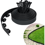 Aufun - Bordure de pelouse Flexible en Plastique 10mx5cm avec 30 ancrages au Sol pour l'ancrage, système de barrière Anti-Racines de Bordure de lit