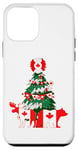 Coque pour iPhone 12 mini Pull de Noël moche avec drapeau canadien et arbre de Noël