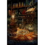 Aoihrraan 2,5x3m Fantasy Gothique Château Toile De Fond Magie Livre Bougies Crânes Potion Étagère Magicien Enchanté Maison Photographie Fond Halloween Fête Enfants Adulte Portrait Photo Accessoire