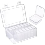 Groofoo 14 Petits Boite Rangement en Plastique avec Couvercles, avec 1 Grand Récipient en Plastique, Mini Boîte de Rangement Transparente pour