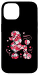 iPhone 14 Cute Love Heart Roses Patten Valentines Day Poodle Case