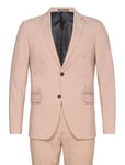 Lindbergh Plain Mens Suit - Normal Lenght Beige