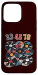 Coque pour iPhone 15 Pro Max Disque vinyle rétro 33 45 78 tr/min DJ ou amateur de musique