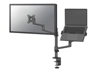 Neomounts Ds20-425Bl2 - Monteringssett (Skrivebordsklemmemontering, Skrivebordsmalje, Notebook-Bakke, Skjermarm, Vesa-Adapter, Brettarm Til Bærbar) - Helbevegelses Justerbar Arm - For Lcd-Skjerm / Notebook - Stål - Svart - Skjermstørrelse: 17"-27" (