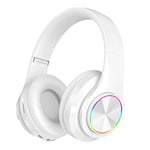 White Écouteurs sans fil Bluetooth pliables avec micro, casque de jeu, lumière de comparateur de couleur, iPhone, Xiaomi, téléphone Samsung, PC, sauna ""Nipseyteko