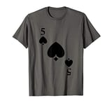 Five of Spades Playing Card Costume Halloween Deck of Cards T-Shirt