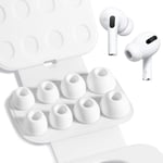 4 Paires Embouts pour Airpods Pro et Airpods Pro 2 Avec Trou de Réduction du Bruit,Embouts en Silicone Airpods Pro Avec Boîte de Rangement Portable et S'adaptent Dans le Boîtier de Chargement XS/S/M/L