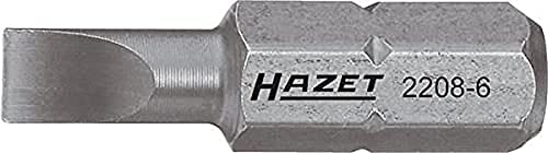 Hazet 2208-9 Embout-tournevis hexagone massif 1/4''/profil à fente Taille 1 x 6 longueur 25 mm