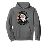 Funny Hippo’s Adventure in Space Cute Astronaut Hippo Lover Pullover Hoodie