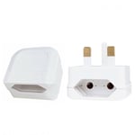 Portable 2-Pin To 3-Pin UK Plug Socket Converter Adapter EU To UK Plug Converter