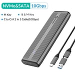 M.2 NGFF NVME SSD SATA to USB 3.2 Type-C Enclosure Case Converter Adapter UASP