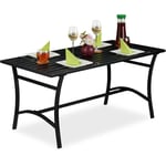 Relaxdays - Table de jardin rectangulaire, terrasse et balcon, robuste et solide, métal, hlp 55,5x120x60 cm, noir