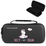 Etui pochette Switch LITE noir personnalisee prenom licorne enjoy