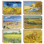 Artery8 Vincent Van Gogh Kweeperen Oogst Siesta Arles Field Crows Fine Art Greeting Card Pack of 6