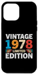 Coque pour iPhone 15 Plus Cadeaux d'anniversaire vintage 1978 pour homme et femme
