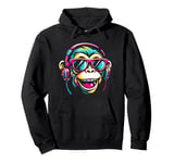 Rave Music, Chimp Lover, Colorful Raver, DJ, Raving Outfits Pullover Hoodie