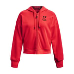 Under Armour Womenss UA Terry LNY Zip Hoody in Red - Size UK 8-10 (Womens)