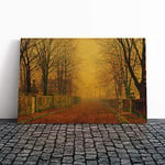 Big Box Art Canvas Print Wall Art John Atkinson Grimshaw Evening Glow | Mounted & Stretched Box Frame Picture | Home Decor for Kitchen, Living Room, Bedroom, Hallway, Multi-Colour, 30x20 Inch