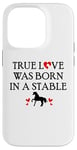 iPhone 14 Pro Barn Horse Design Horse Girls True Love Was Born in a Stable Case