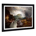 Big Box Art Framed Print of Thomas Moran The Wilds of Lake Superior Design | Wall Art Picture | Home Decor for Kitchen, Living Room, Bedroom, Hallway, Black, A2 / 24.5x18 Inch / 62x45cm