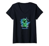 Minecraft Creeper Charged Poster V-Neck T-Shirt