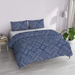 Italian Bed Linen MB Home Basic “Dafne” Duvet Cover Set, Citylife Blue, Double