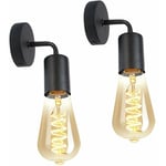 Vuszr - 2 Pack Applique Murale Edison Rétro Lampe Murale Vintage Industrielle en Métal Éclairage Industriel Mural Intérieur pour Salon Couloir