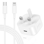 iPhone 14 13 USB C Fast Charger -[Apple MFi] 20W iPhone Wall Charger with Lightning Cable Lead 2M, Type C Charging Plug Power Adapter for Apple iPhone 14 Pro Max/14 Plus/14/13/12/11/Pro/Mini/iPad