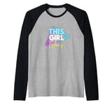 This Girl Glows For Kids Tie Dye Bright Colors 80's and 90's Raglan Baseball Tee