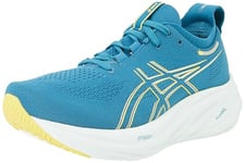 ASICS Men's Gel-Nimbus 26 Sneaker, Evening Teal/Light Mustard, 9 UK