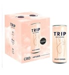 TRIP CBD Peach Ginger Drink - 4 x 250ml Multipack