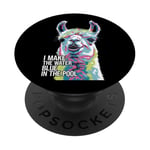 Funny Llama "I Make the Water Blue" Pool Party Joke PopSockets Adhesive PopGrip