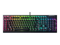 Razer Blackwidow V4 X - Tastatur - Med Medierulle - Bakgrunnsbelyst - Usb - Qwerty - Usa - Tastsvitsj: Razer Green