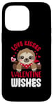 iPhone 14 Pro Max Love Kisses Valentine Wishes Sloth Valentine's Day Couple Case