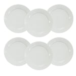 6PC Porcelain White Dinner Plate Tableware Set. 27cm Diameter.