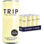 TRIP CBD Drink, Sparkling Blood Orange Rosemary Fizzy Drink, Low Calorie, Vegan, Stress & Anxiety Relief (Pack of 12 x 250ml)