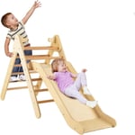 Goplus - 2 en 1 Triangle Escalade Montessori Enfants avec Rampe, Toboggan, Échelle Escalade,Jeux Montessori 1 Ans+ Charge 60KG,Aire de Jeux pour Bébé