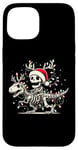 Coque pour iPhone 15 Skeleton Riding Dinosaur T rex Funny Kids Boys Christmas