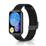 ToVioc Bracelet Compatible avec Huawei Watch Fit 2, Bracelet en Maille réglable en Acier Inoxydable pour Huawei Watch Fit 2 - Noir